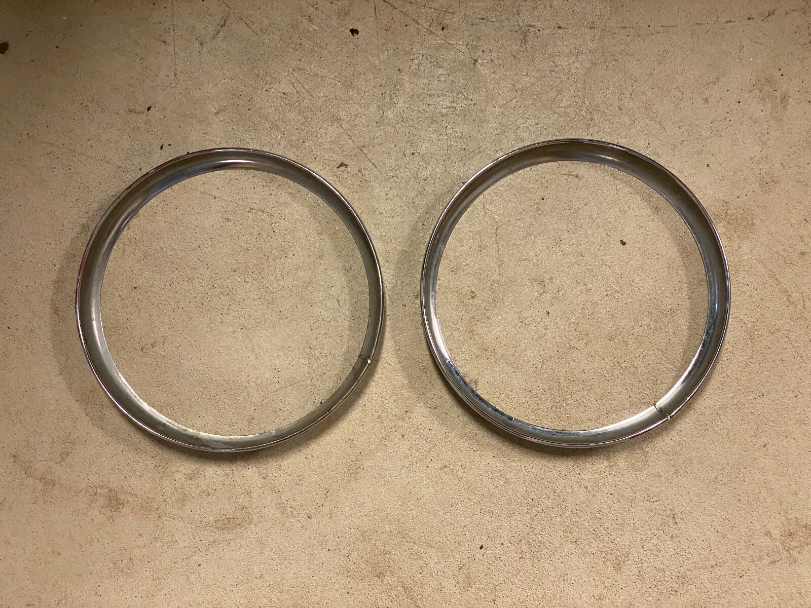 MG MGB Headlight Headlamp Rims Rings Pair eBay