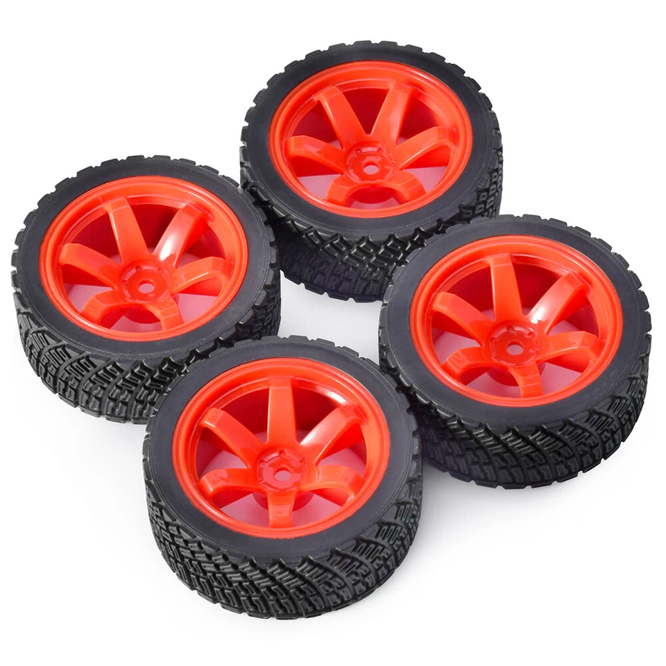 Austar 4PCS 12mm Hex 67mm RC Car Rubber Tires Wheel for 1/10 WLtoys 1/14 144001 - Image 3 of 4