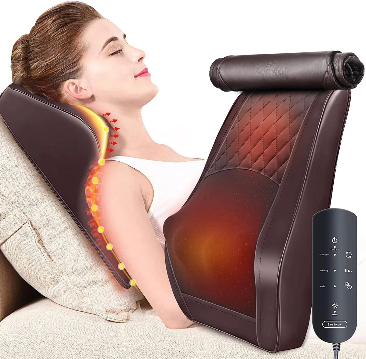 Back Massager With Heat, Neck Massager Deep Tissue, Massage Pillow