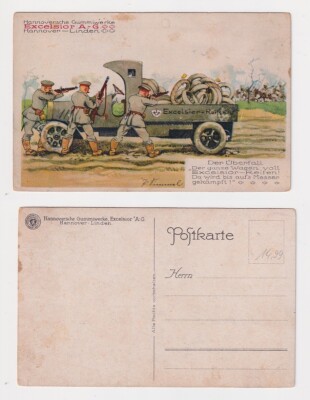 58914 Reklame Ak Hannoversche Gummiwerke Excelsior A.G. Künstler Simmel
