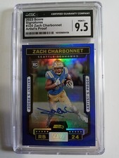 2023 Score Signatures Zach Charbonnet #320 Artist's Proof Graded 9.5