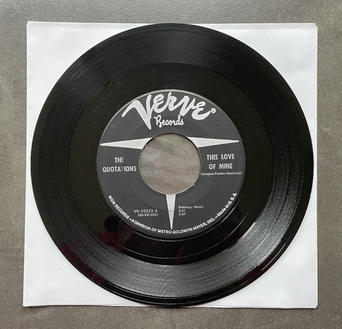 7" The Quotations - This Love Of Mine - US Verve Doo Wop