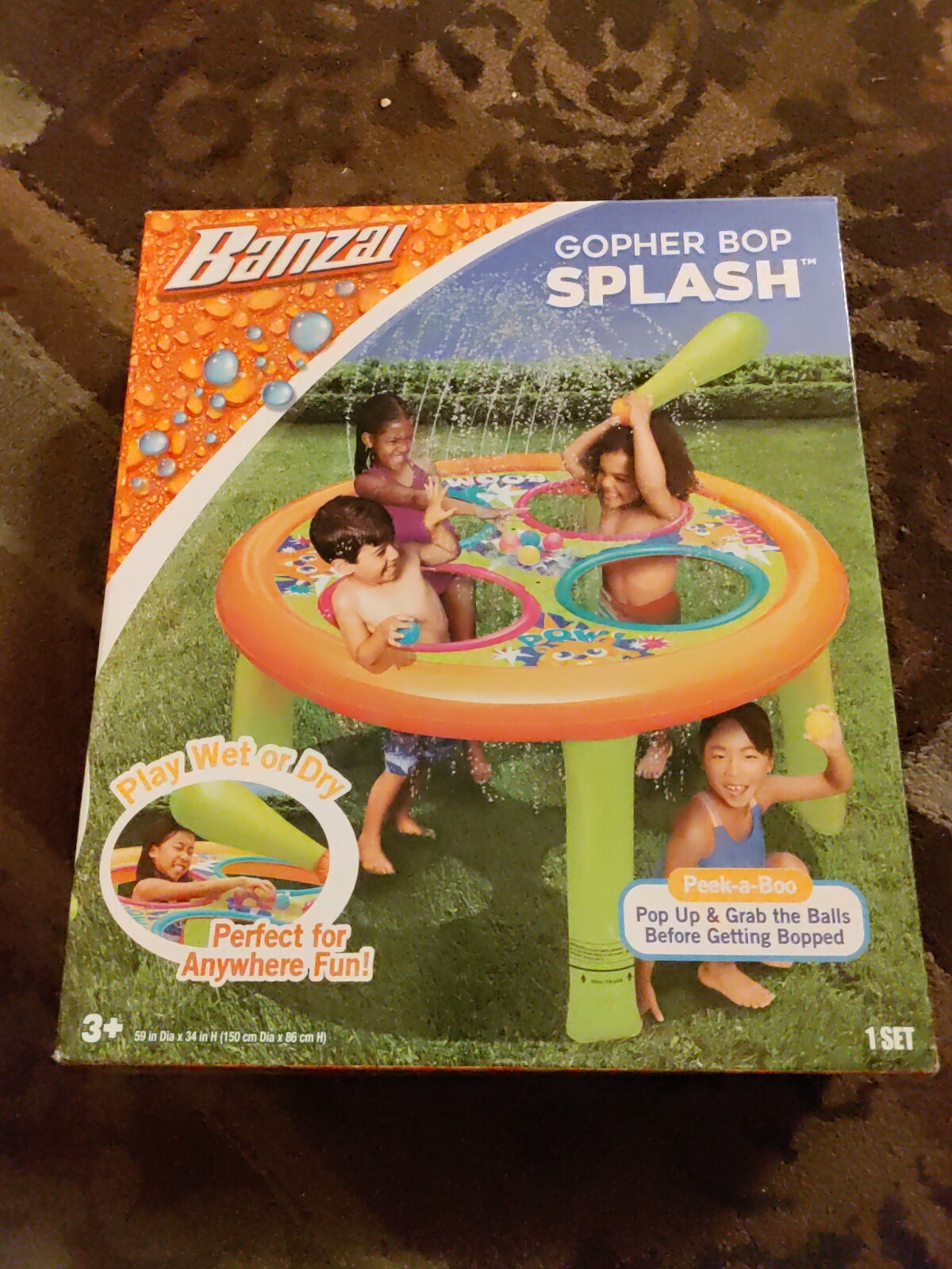 BANZAI Inflatable Gopher Bop Sprinkler Summer Party Water Game Backyard ...