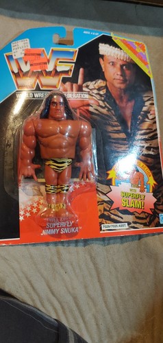 VINTAGE 1990 WWF SUPERFLY JIMMY SNUKA FIGURE HASBR...
