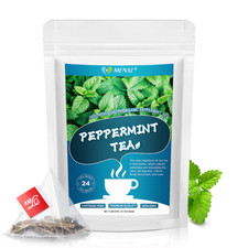 Pure Peppermint Herbal Tea Individually Wrapped Bags, Fresh Breath, 24 Count