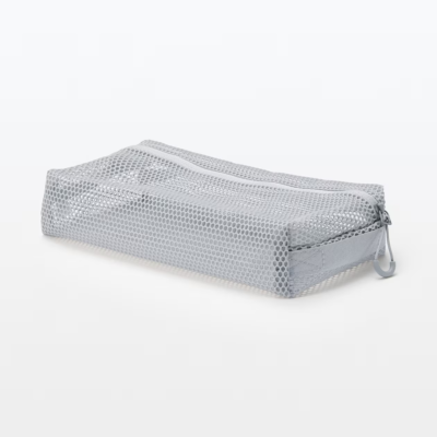 MUJI three-dimensional mesh case Midium size Gray 25 x 12.5 x 5 cm