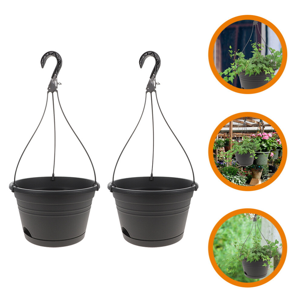 2 Pcs Hanging Baskets for Plants Indoor Balcony Guardrail Orchid Basin