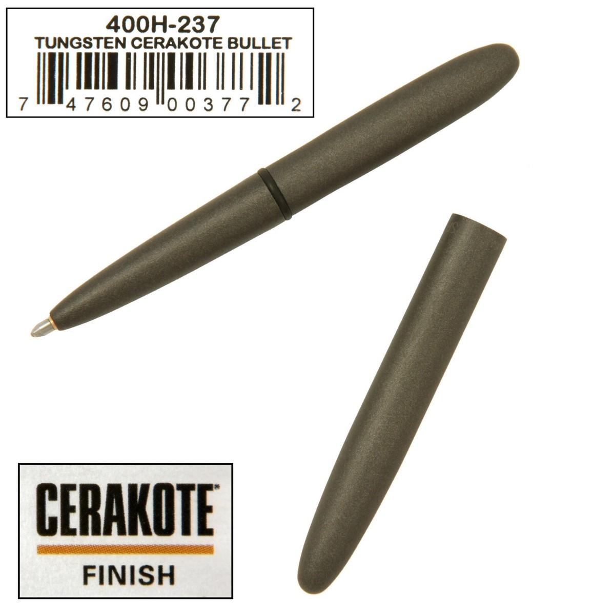 Fisher Space Pen #400H-237 / Tungsten Cerakote Bullet Space Pen | eBay