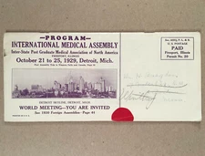 Detroit MI: 1929 INTERNATIONAL MEDICAL ASSEMBLY Convention Prospectus Brochure