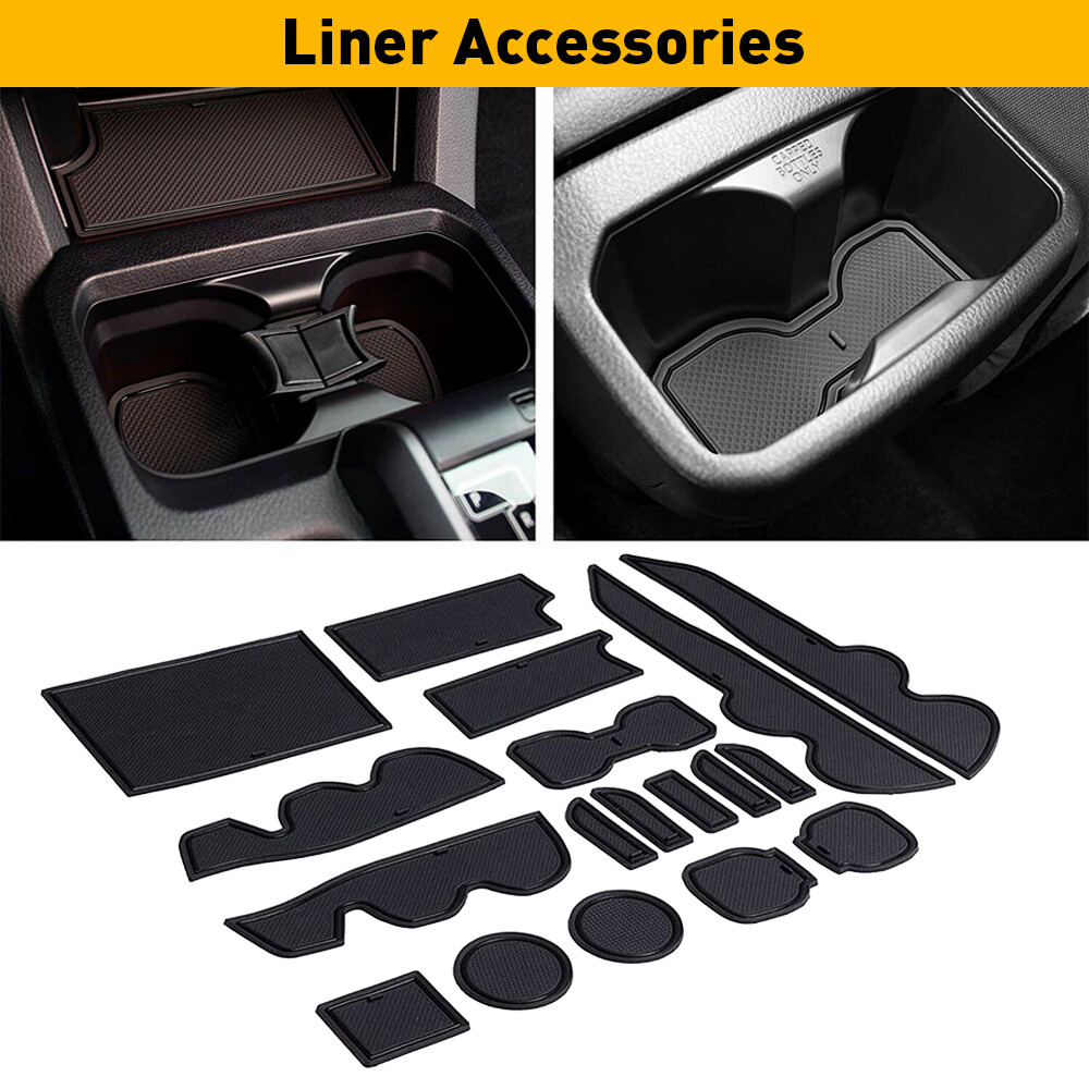For 2016-2022 Tacoma Toyota Cup and Door Center Console Liner Insert Black Trim