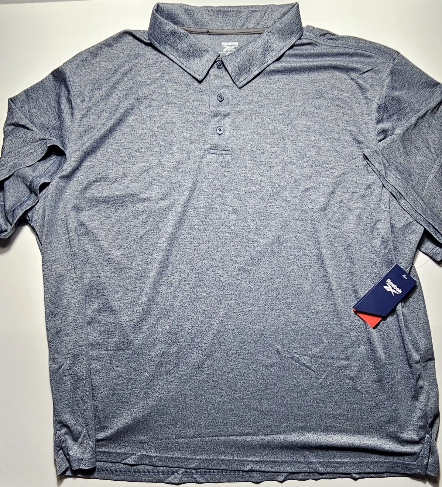 Reebok Mens Speedwick Golf Polo 4X Big & Tall Grayish Blue Performance