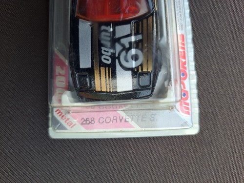 MEGA RARE MAJORETTE CHEVROLET CORVETTE S 1/57 NO.268 IN BLACK (1983) SEALED - Picture 6 of 8