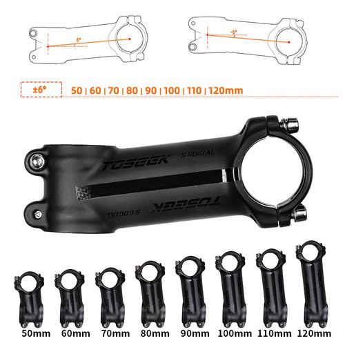 TOSEEK Aluminum Bicycle Stem 6°/17° MTB Road Bike Handlebar Stem 31.8*60-120mm - Picture 12 of 13