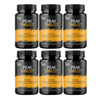 Peak Thrust - Male Enhancement Supplement, Virility Support - 6 Bottles