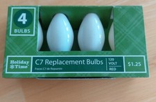 C7 Candelabra Base Christmas Lamp White Replacement Bulbs 5W 120volt