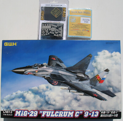 G.W.H MiG-29 FULCRUM C 9-13 + Resin Conversion Eduard North Star 1:48 Kit GWH