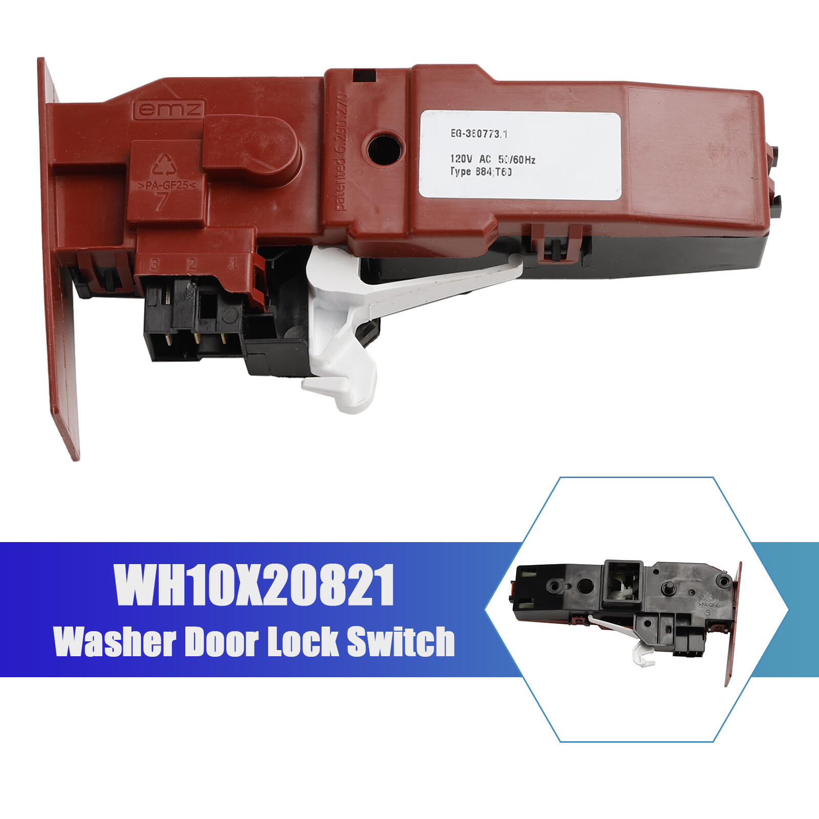 WH10X20821 Washer Door Lock Switch for GE 00648526 4120986 AP5958532 PS11699522