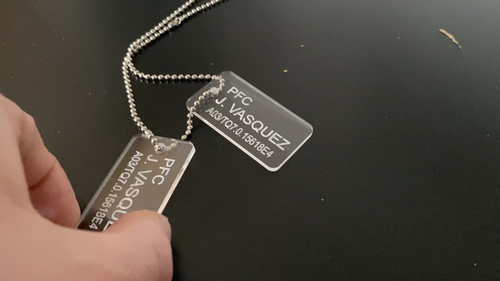 Personalisierte Lasergravur Aliens US Kolonial Marine (USCM) Acryl Erkennungsmarken - Video 1 von 1