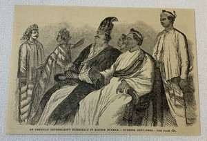1884 magazine engraving ~ BURMESE GENTLEMEN, Burma