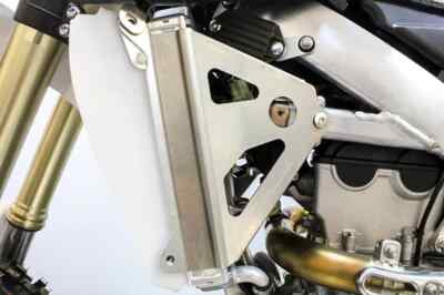 Works Silver Aluminum Radiator Brace Guard for Yamaha YZ450F 18-22