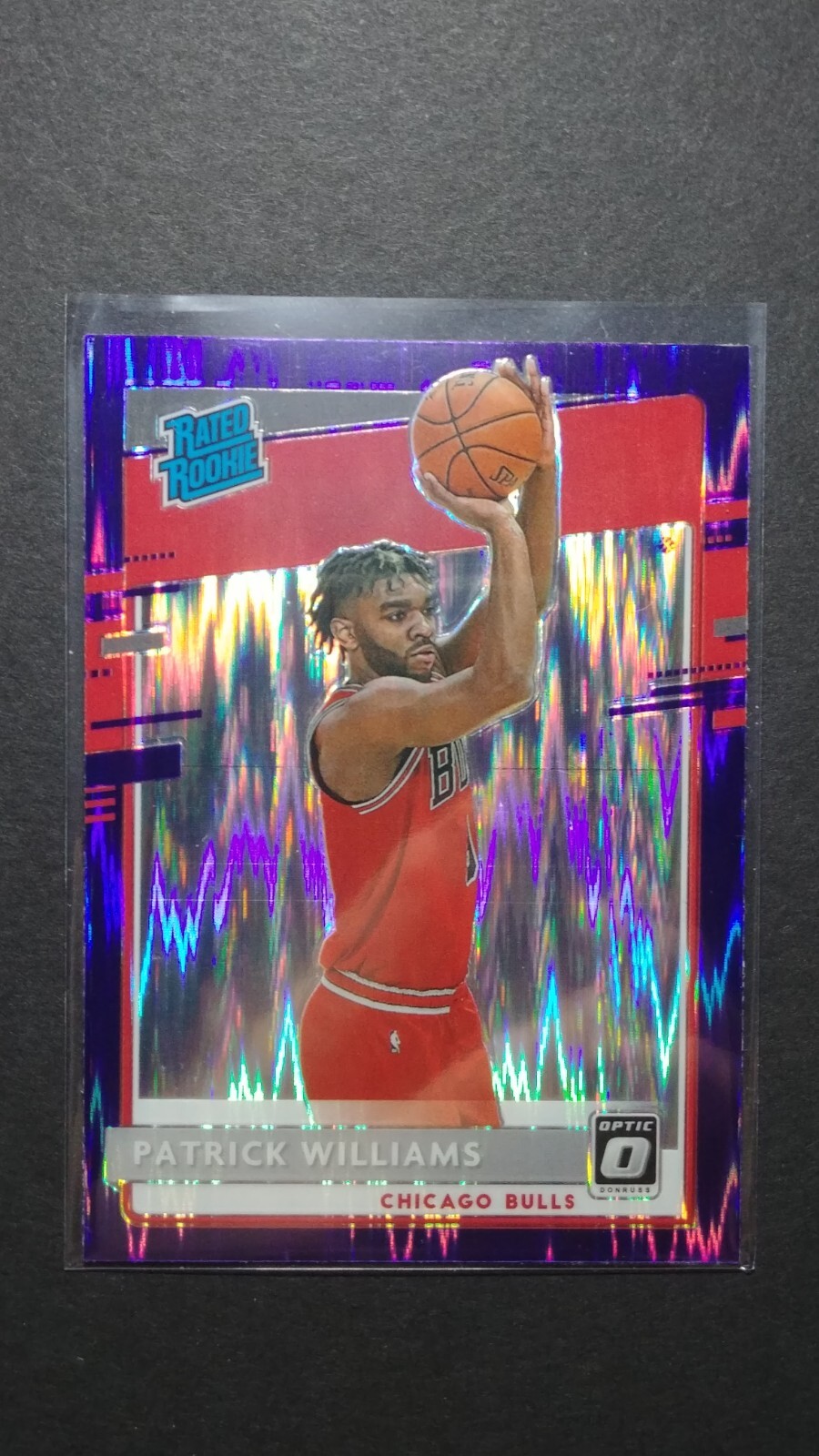 PATRICK WILLIAMS RC 2020-21 Donruss Optic Rated Rookie Purple Shock Prizm SP 154