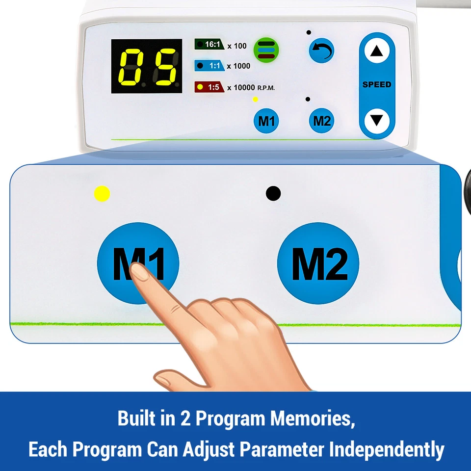 AZDENT Dental LED Brushless Electric Micro Motor /LED 1:5 1:1 1:4.2 Handpiece - Image 3 of 4