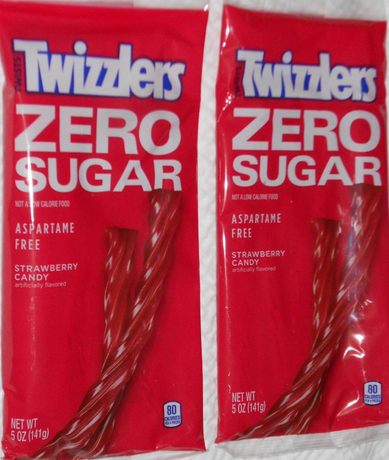 Hershys Twizzlers Zero Sugar Strawberry Twists 2~5 Oz Bags New and Fresh