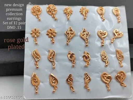 gold earrings designs daily wear || 2 gram gold earrings - YouTube