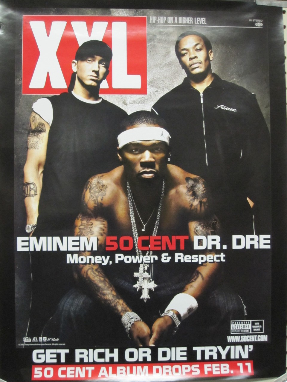 50 CENT DR. DRE EMINEM 2003 XXL Magazine Promo Poster Flawless New Old Stock