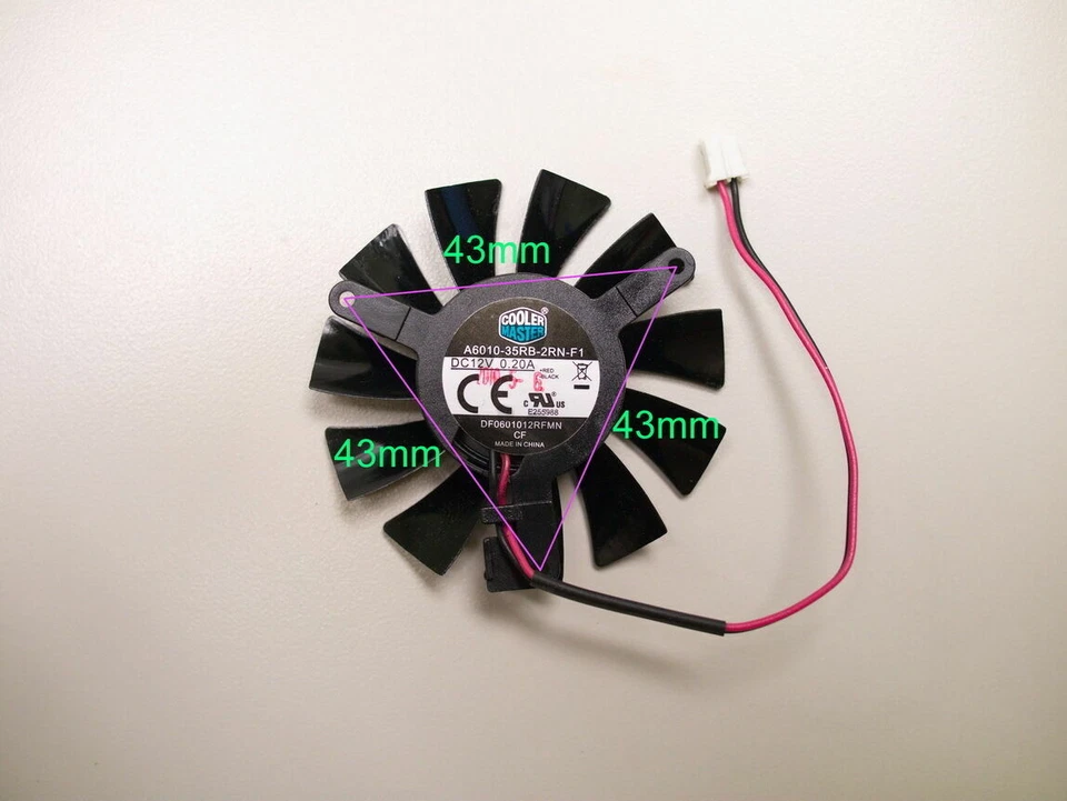 Cooler Fan For XFX HD5570 5670 6570 6670 GT240 DF0601012RFMN 55mm Graphics Card - Image 3 of 3