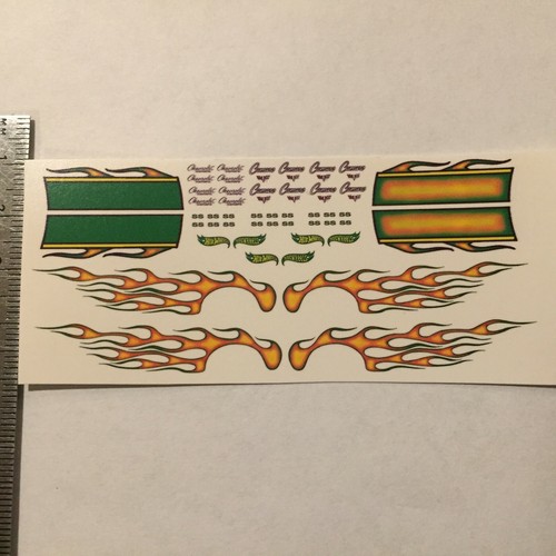Clear 1:64 Waterslide Decal for 67 Camaro Green Flames - Picture 2 of 9