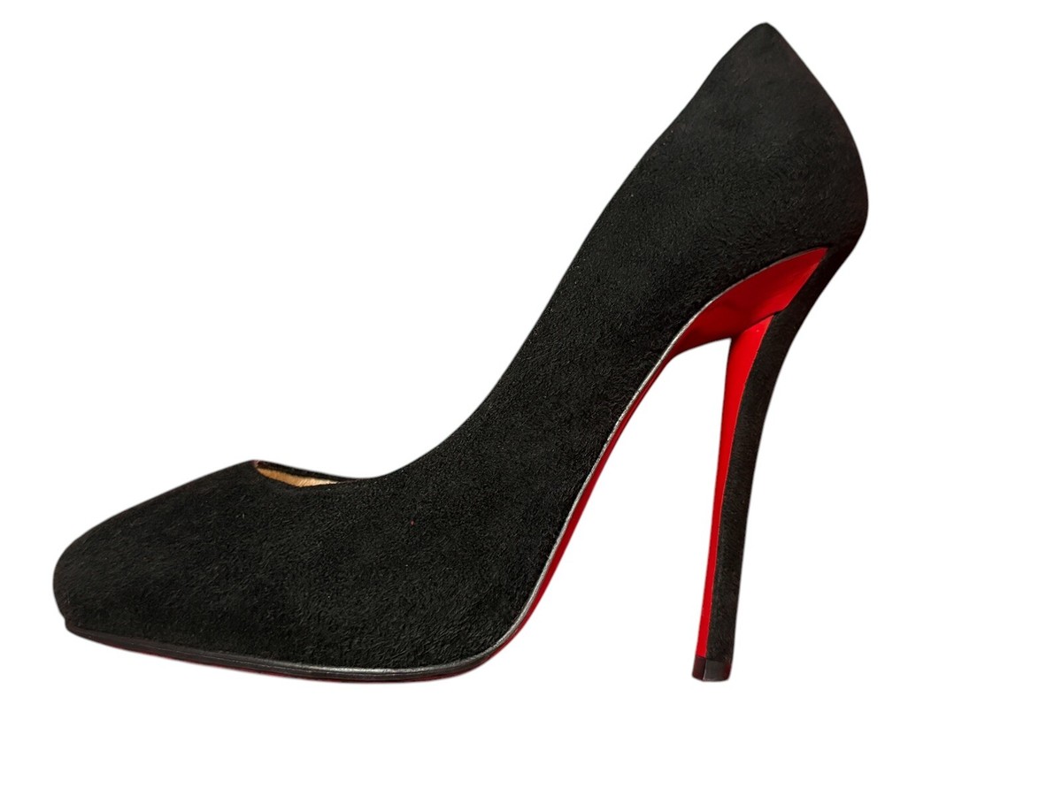 Christian Louboutin Black Suede Curved Heels 36.5 | eBay