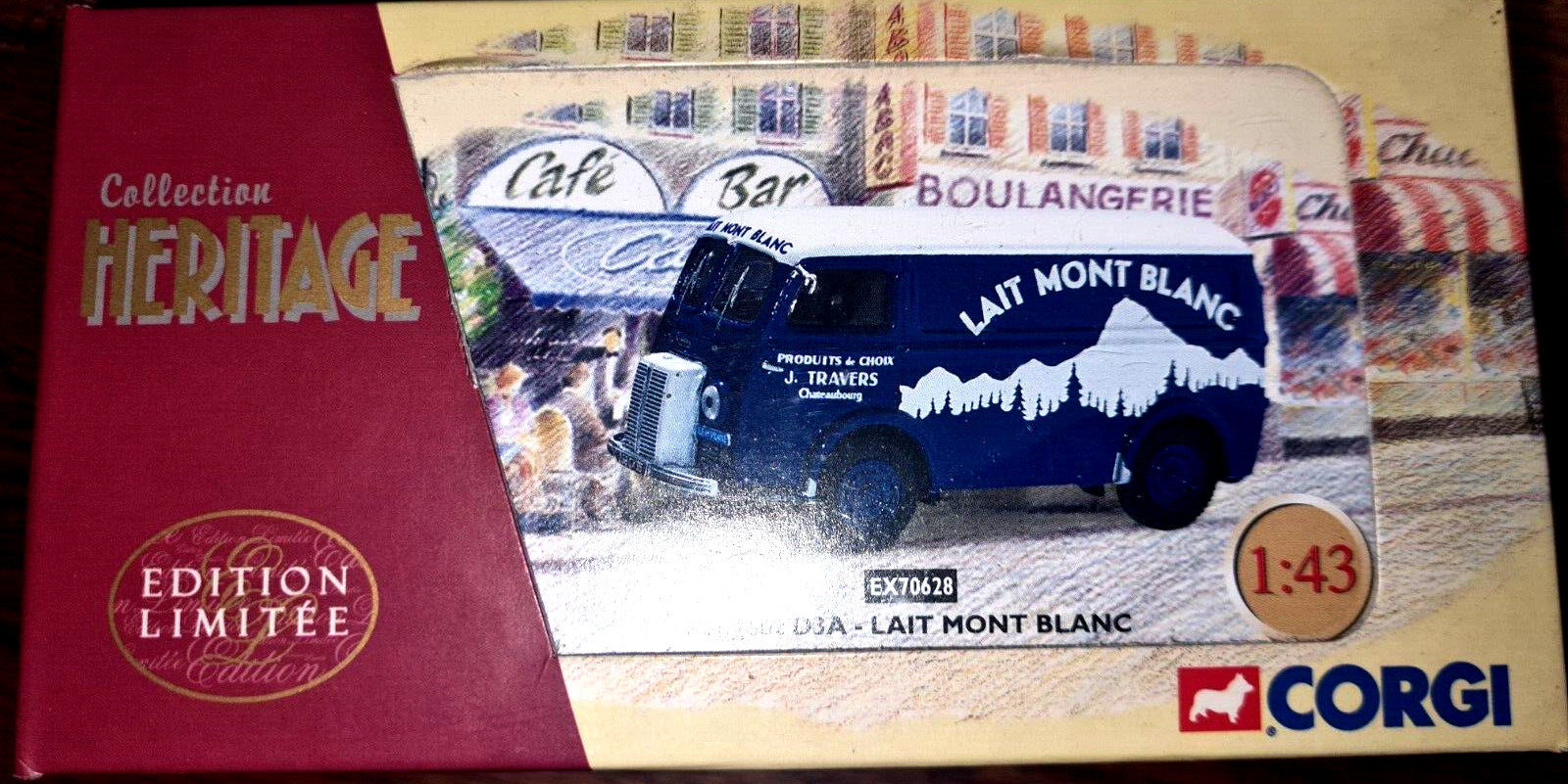 CORGI Héritage EX70628 Peugeot D3A camionnette de lait Mont Blanc échelle 1/43 miniature