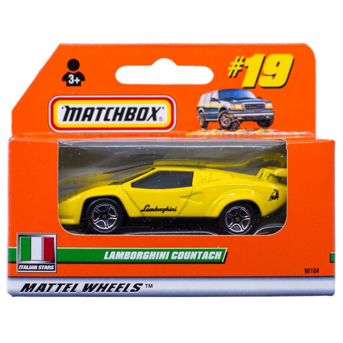 Matchbox #19/24 Lamborghini Countach Yellow Italian Stars Matchbox #19/24 Lamborghini Countach Yellow Italian Stars