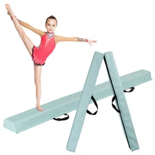 6FT Green Folding Balance Beam Non Slip Base Gymnastics Beam Practice Training