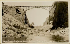 Landscape View Crooked River Bridge Dalles CA Highway OR RPPC Postcard B16