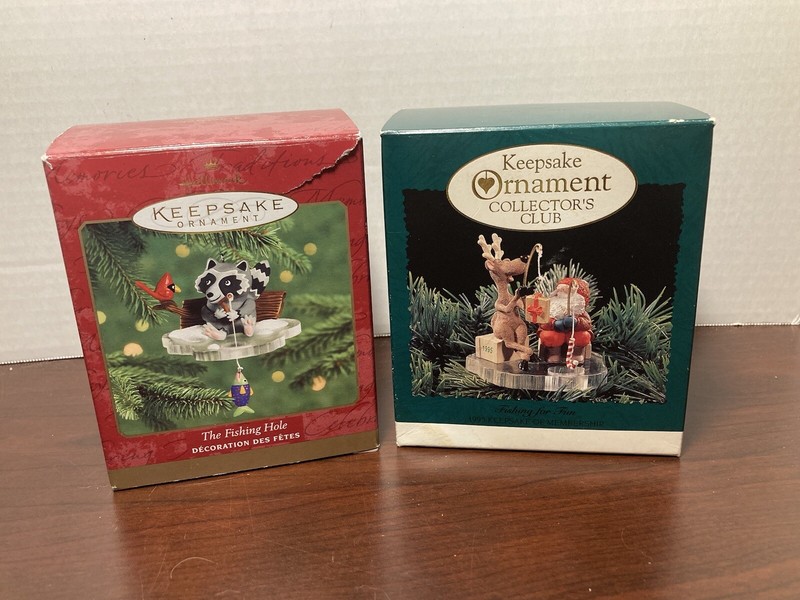 2 Hallmark Fishing Ornaments