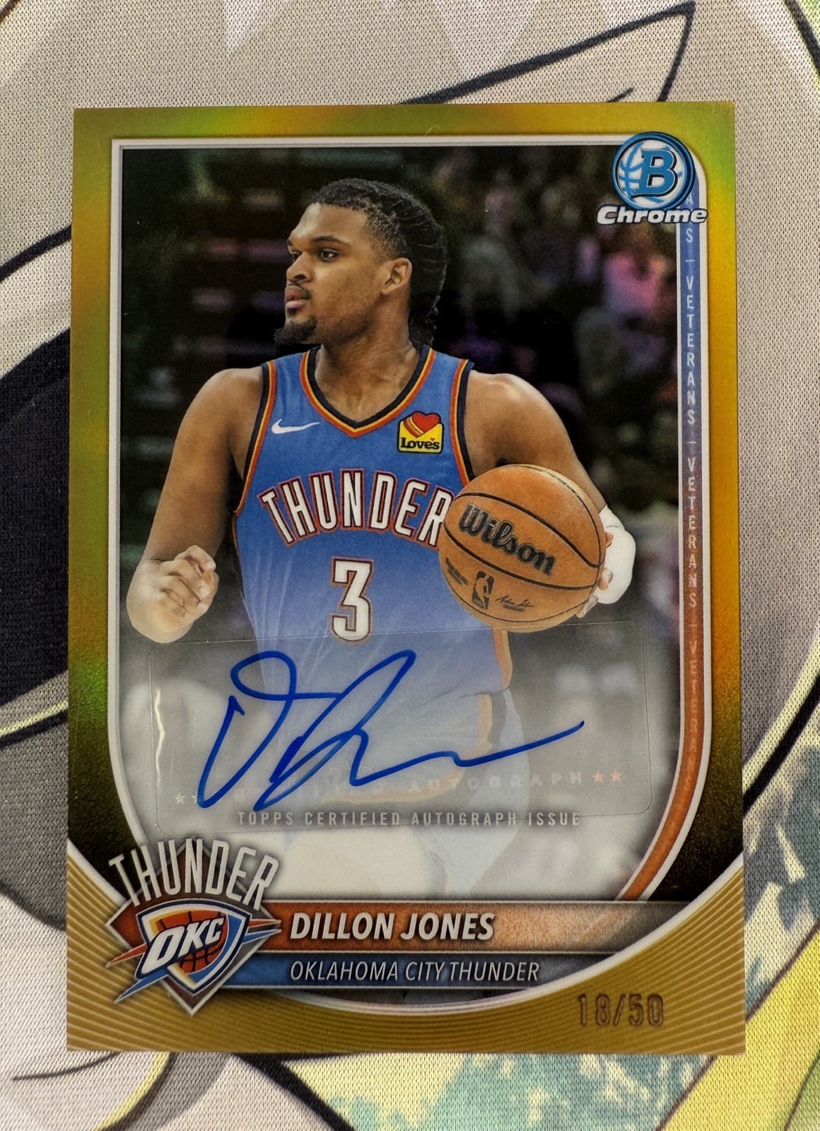 2025-26 bowman Basketball Dillon Jones Gold Autograph /50
