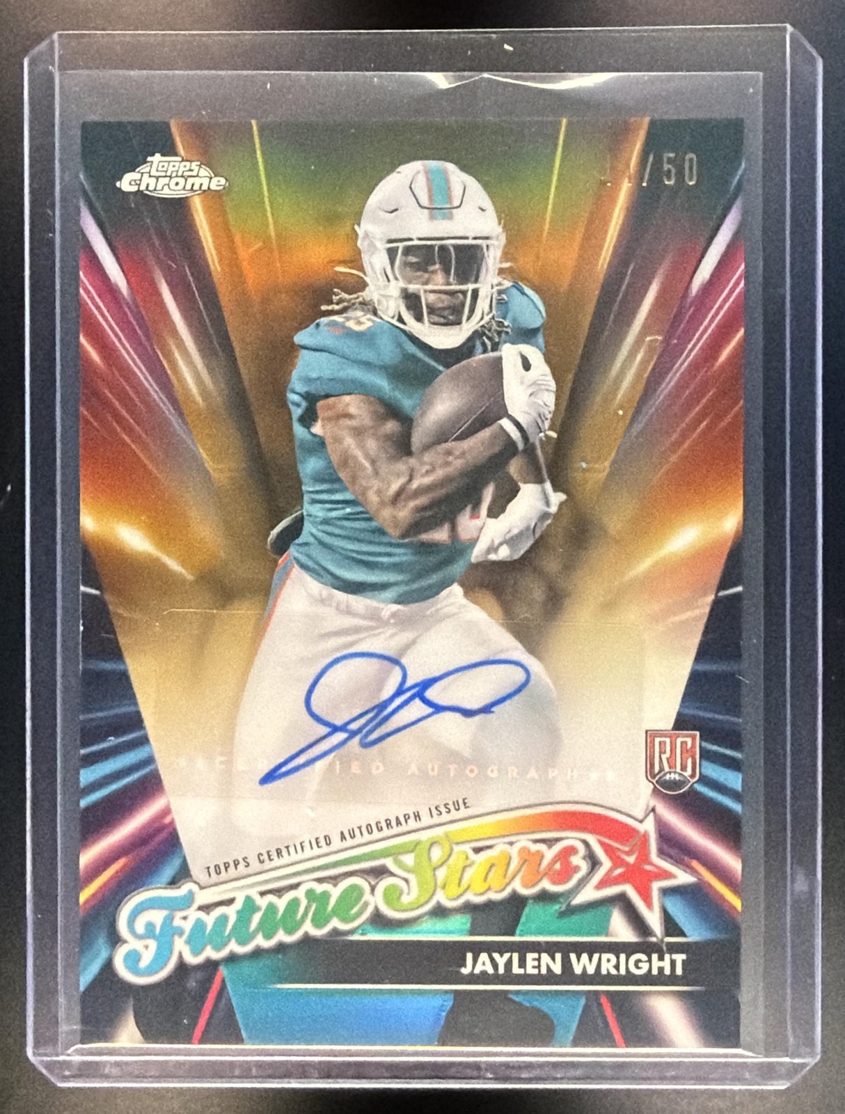 Jaylen Wright Topps Chrome Future Stars Autographs #FSAJW Gold Refractor