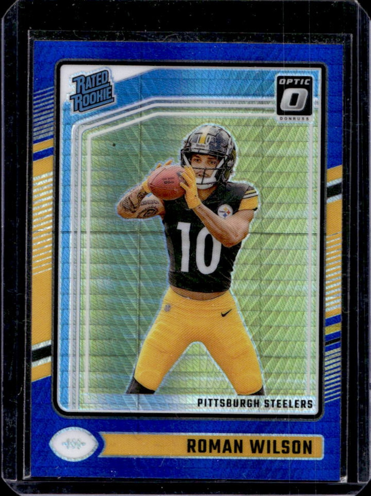 2024 Panini Donruss Optic Roman Wilson Blue Hyper Rated Rookie #285 Steelers