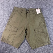 NWT Signature Levi Strauss Mens Utility Comfort Cargo Shorts Olive Green 30