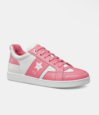 Dior DIORIVIERA DIOR STAR SNEAKER White and Candy Pink Calfskin size 38.5