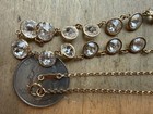 8.58g Solid 14K Yellow Gold Rolo Chain CZ Station Necklace Vtg 18” — photo 10