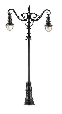 Faller 180206 HO Scale LED Double Suspended Ball Lamp Park Light on Mast (1)