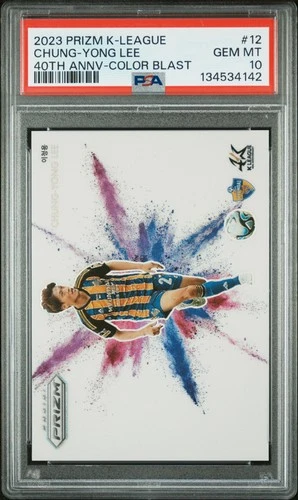 2023 PANINI PRIZM K-LEAGUE 40TH ANV COLOR BLAST #12 CHUNG-YONG LEE PSA 10