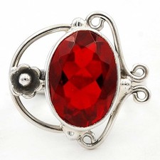 6CT Natural Fire Garnet 925 Solid Sterling Silver Ring Jewelry Sz 8.5 B13-3