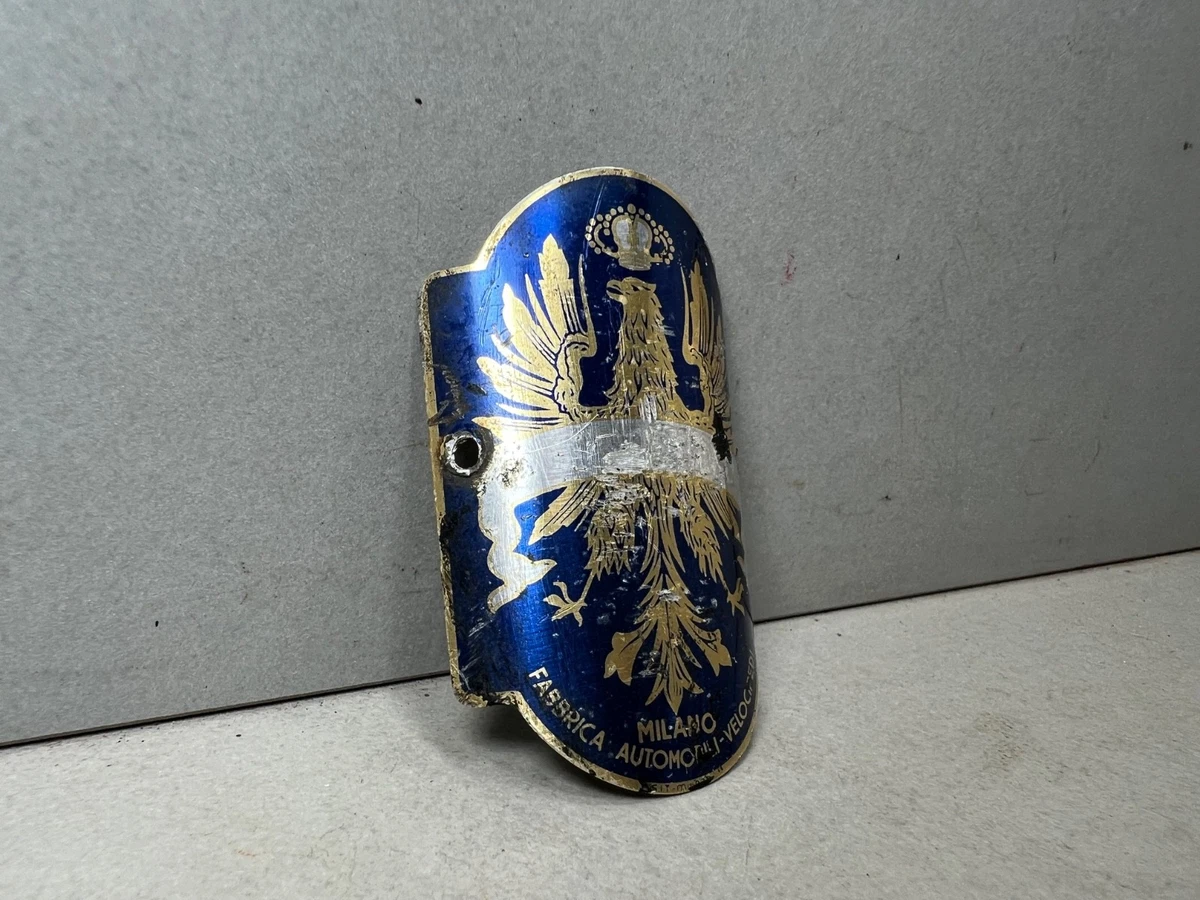 Fregio Stemma Bianchi - Emblème De Guidon Vélo Vintage - Badge De Cadre Bicyclette época