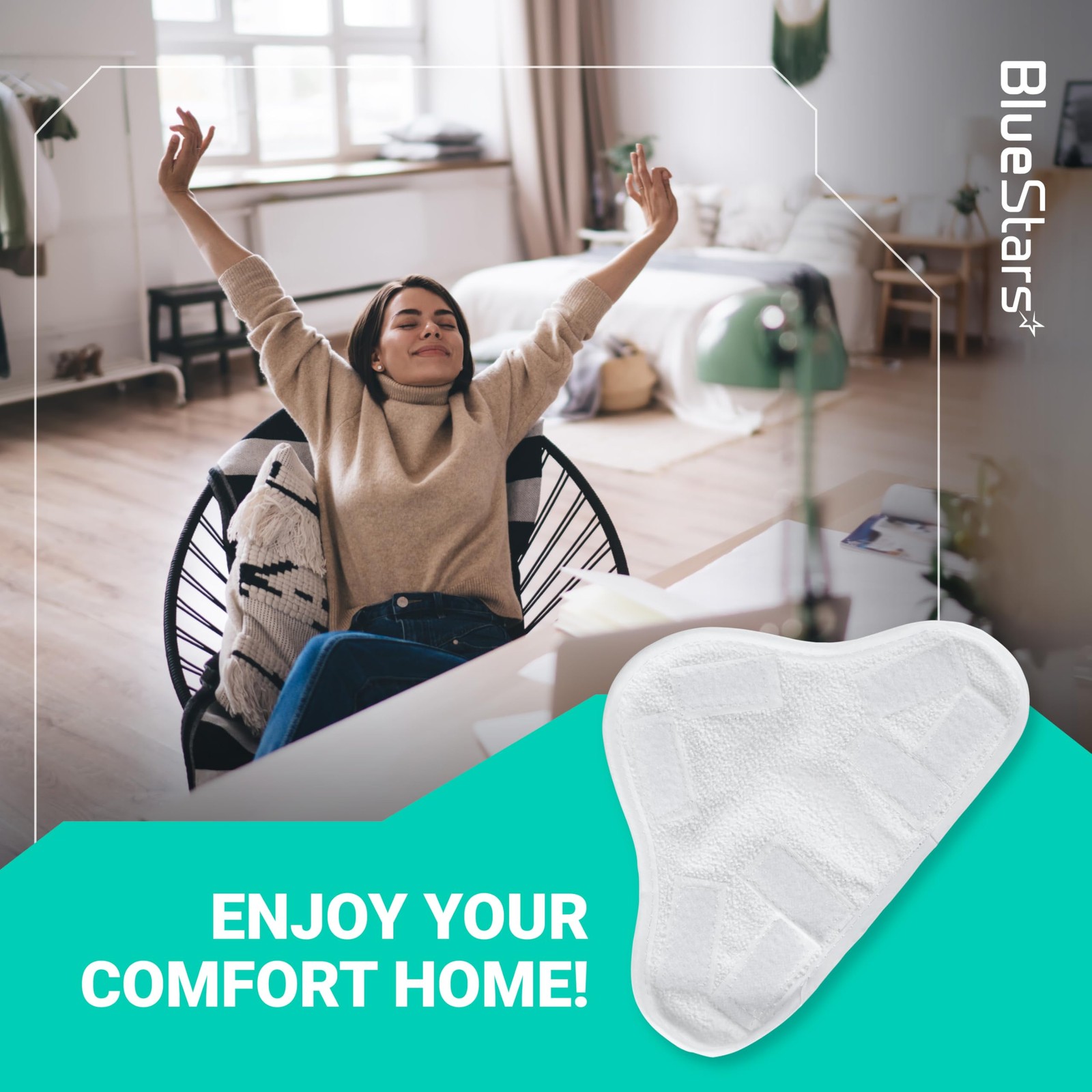 8 Pack Replacement Pads Compatible with H2O H20 Steam Mop X5 - Washable& Reusabl