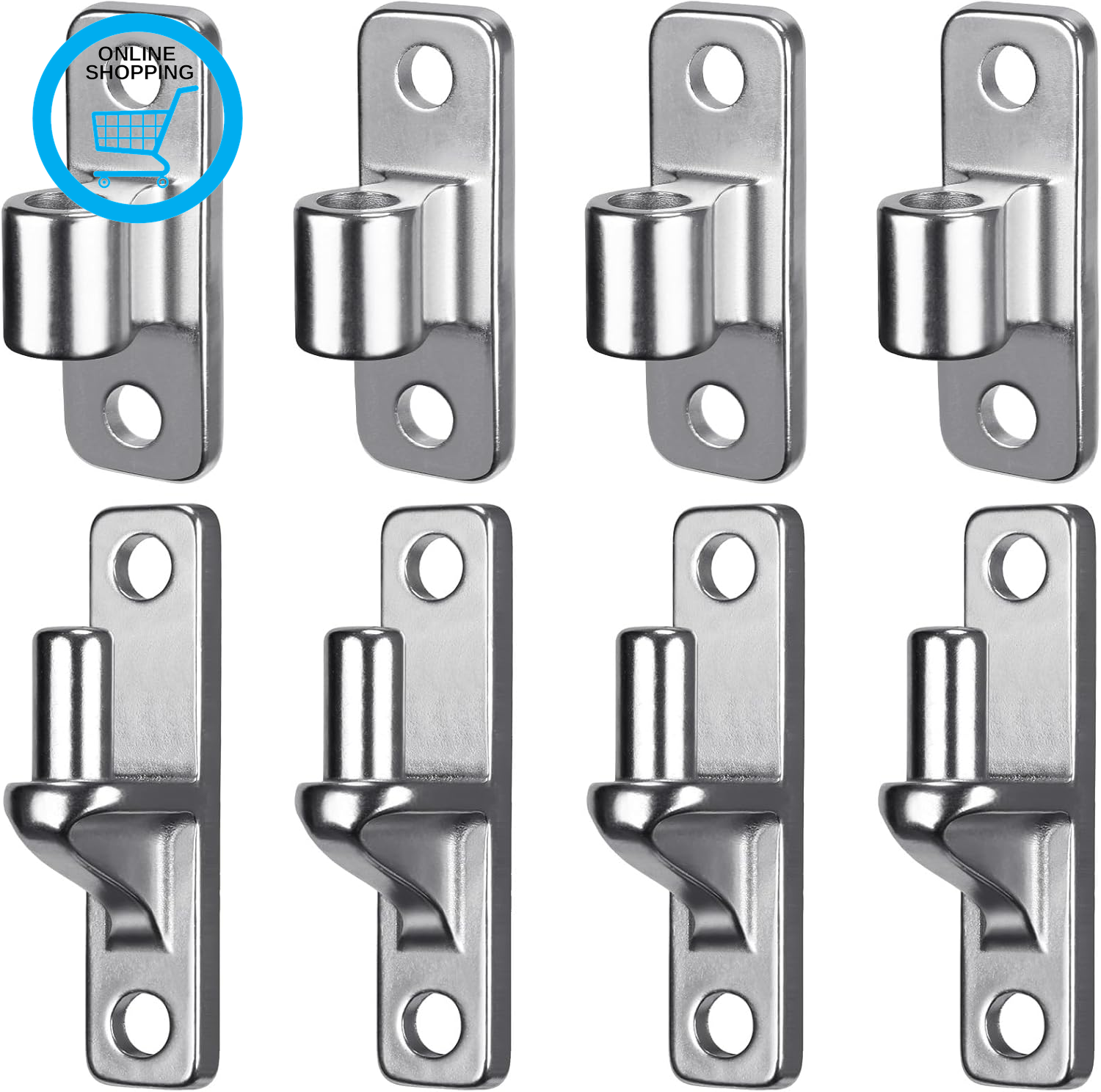 4 Pcs Heavy Duty Gate Hinges, 304 Stainless Steel Wall Mount Male & Female Hinge