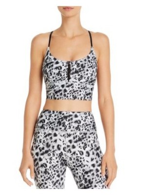 URBAN SAVAGE Womens Crop Top Black Spaghetti Strap Scoop Neck Active Wear M